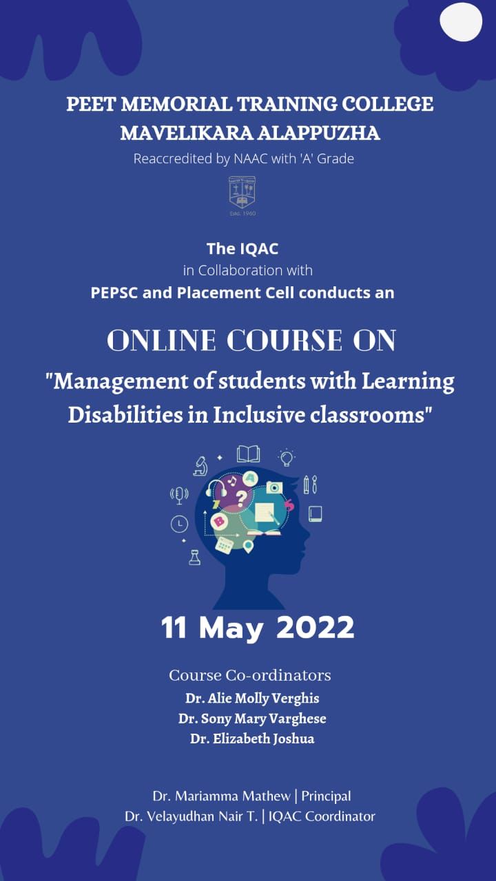 Online Course on Management of students with learning disabilities